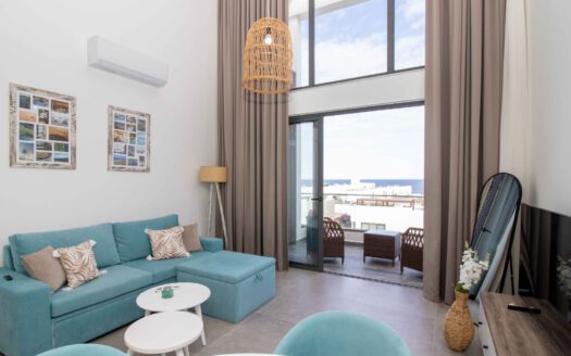 Furnished 1 Bedroom Loft Penthouse with Sea View in BAHCELI, Kyrenia, North Cyprus